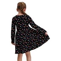 Little Girl's Long-Sleeve Printed Jersey Dress