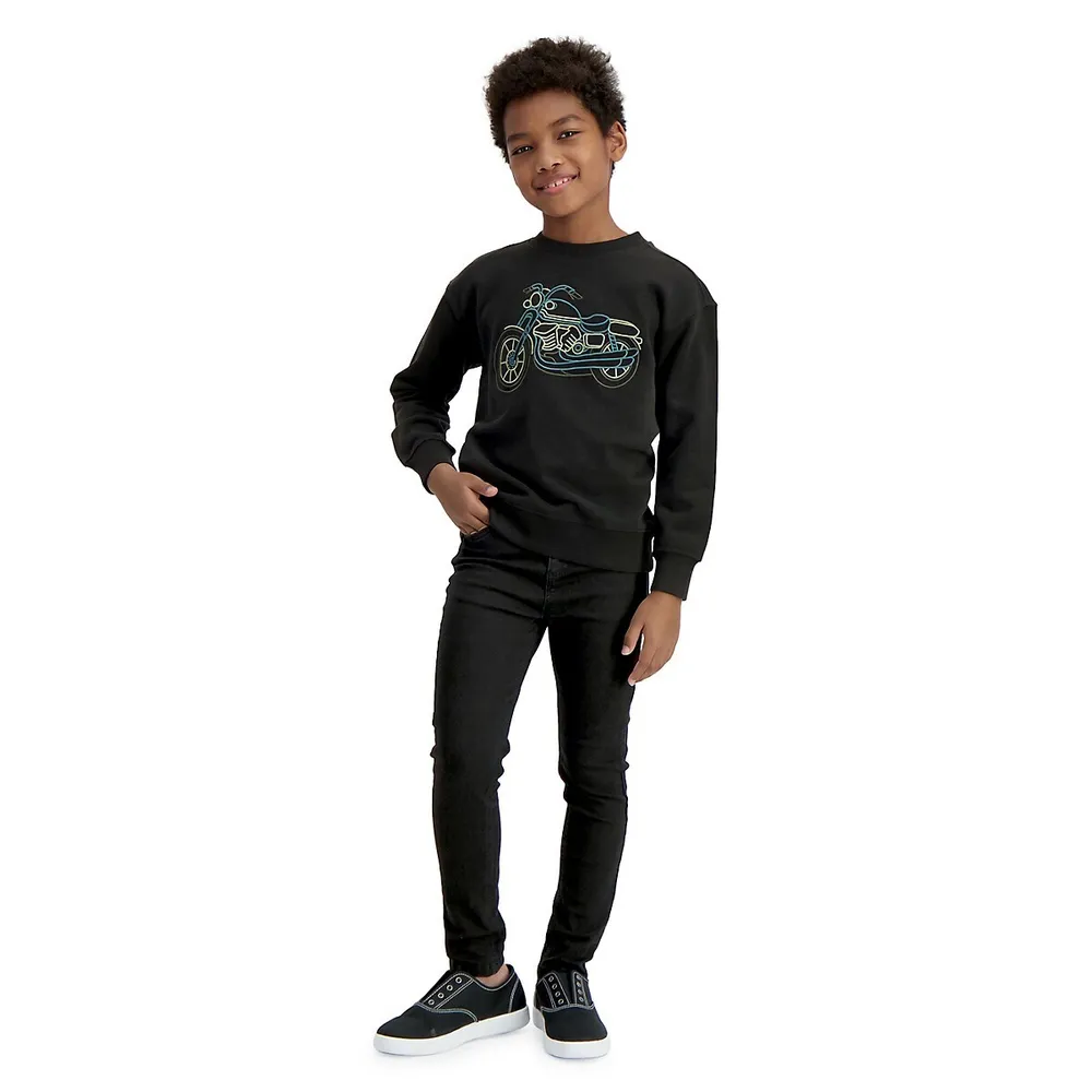 Boy's Embroidered Crewneck Sweatshirt