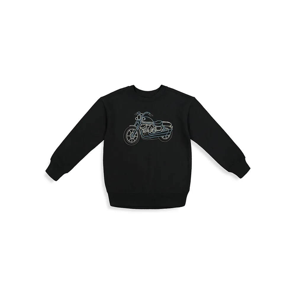 Boy's Embroidered Crewneck Sweatshirt