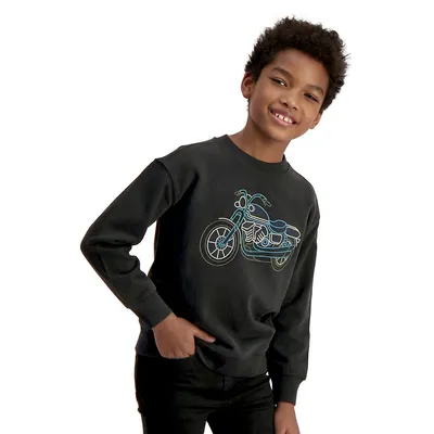 Boy's Embroidered Crewneck Sweatshirt