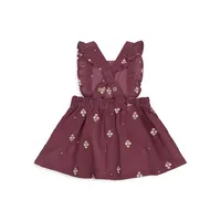 Baby Girl's Corduroy Embroidered Pinafore Dress