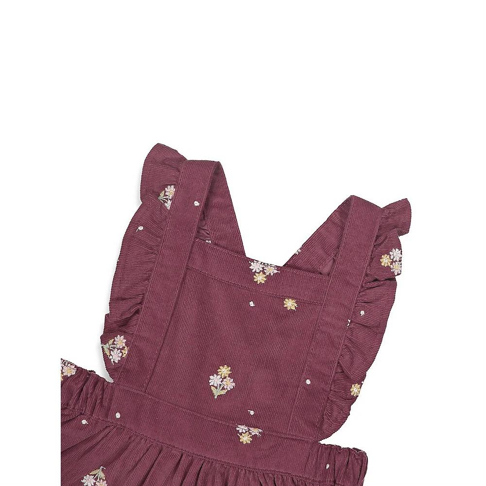 Baby Girl's Corduroy Embroidered Pinafore Dress