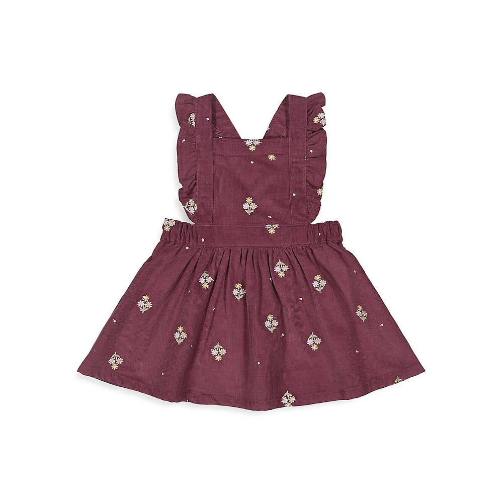 Baby Girl's Corduroy Embroidered Pinafore Dress