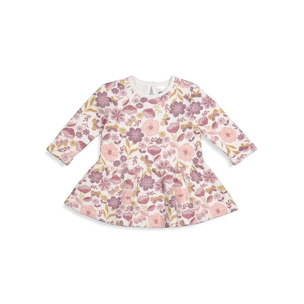 Baby Girl's Quilted Floral-Print Dress