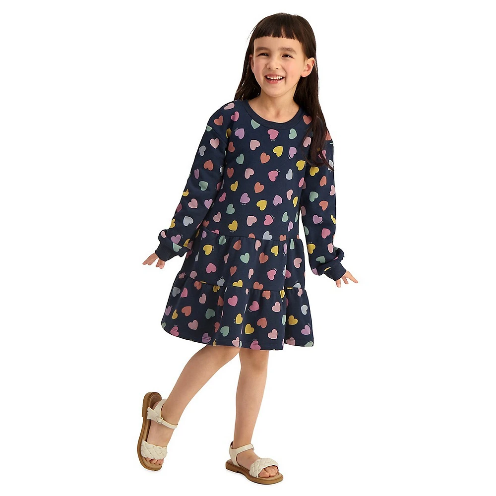 Little Girl's Printed Fleece Dress