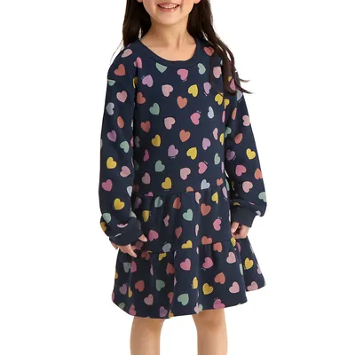 Little Girl's Printed Fleece Dress