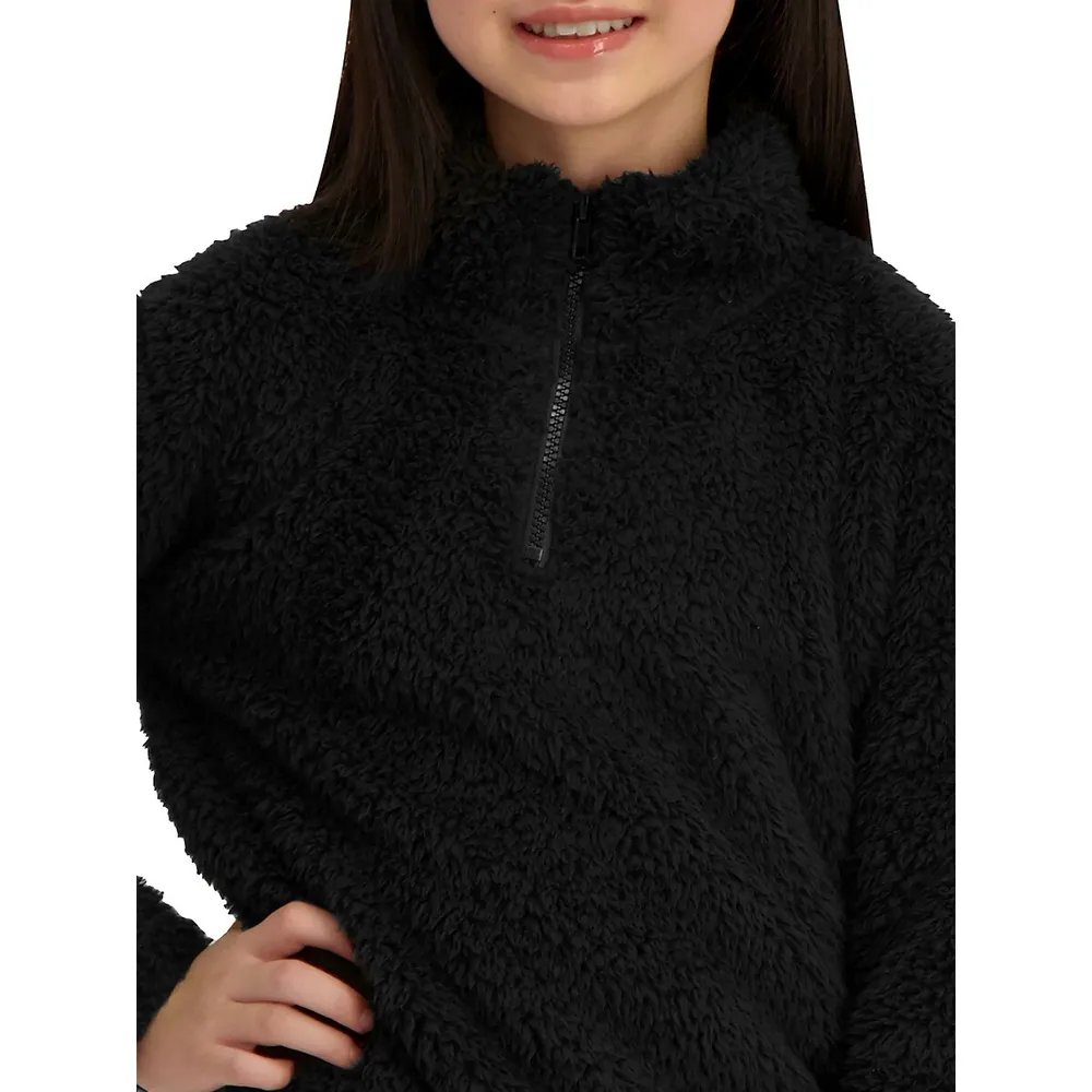 Girl's Quarter-Zip Teddy Fleece Pullover