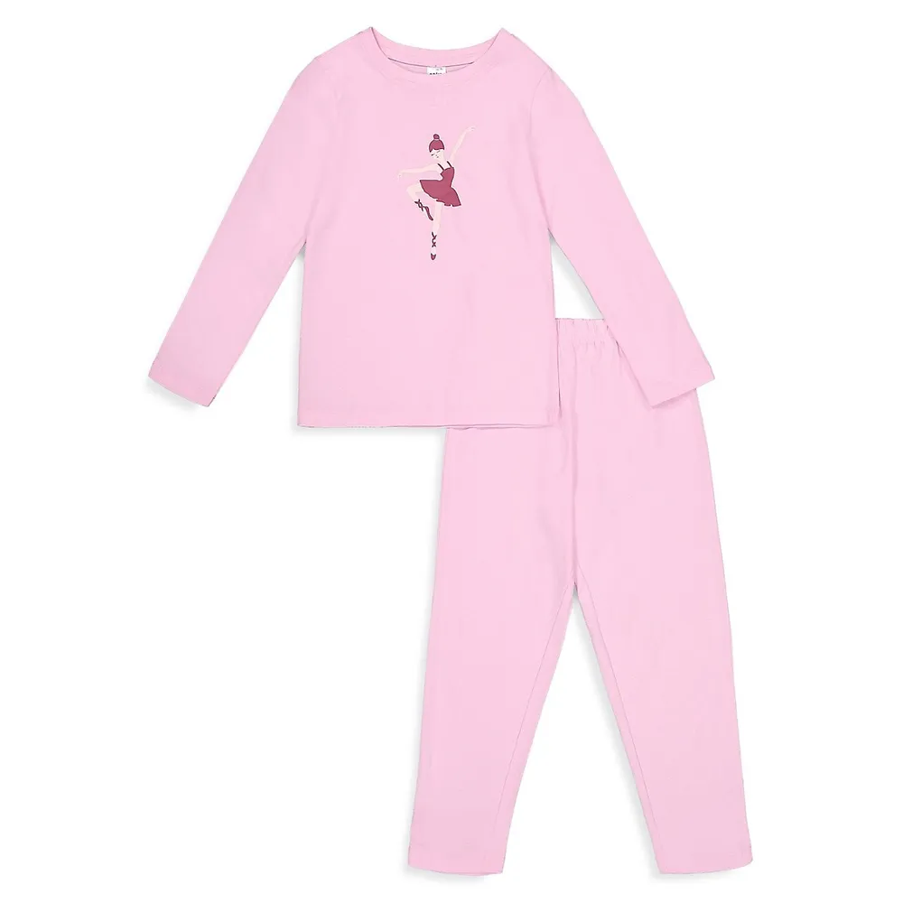 Little Girl's 2-Piece Knit Pyjama Set