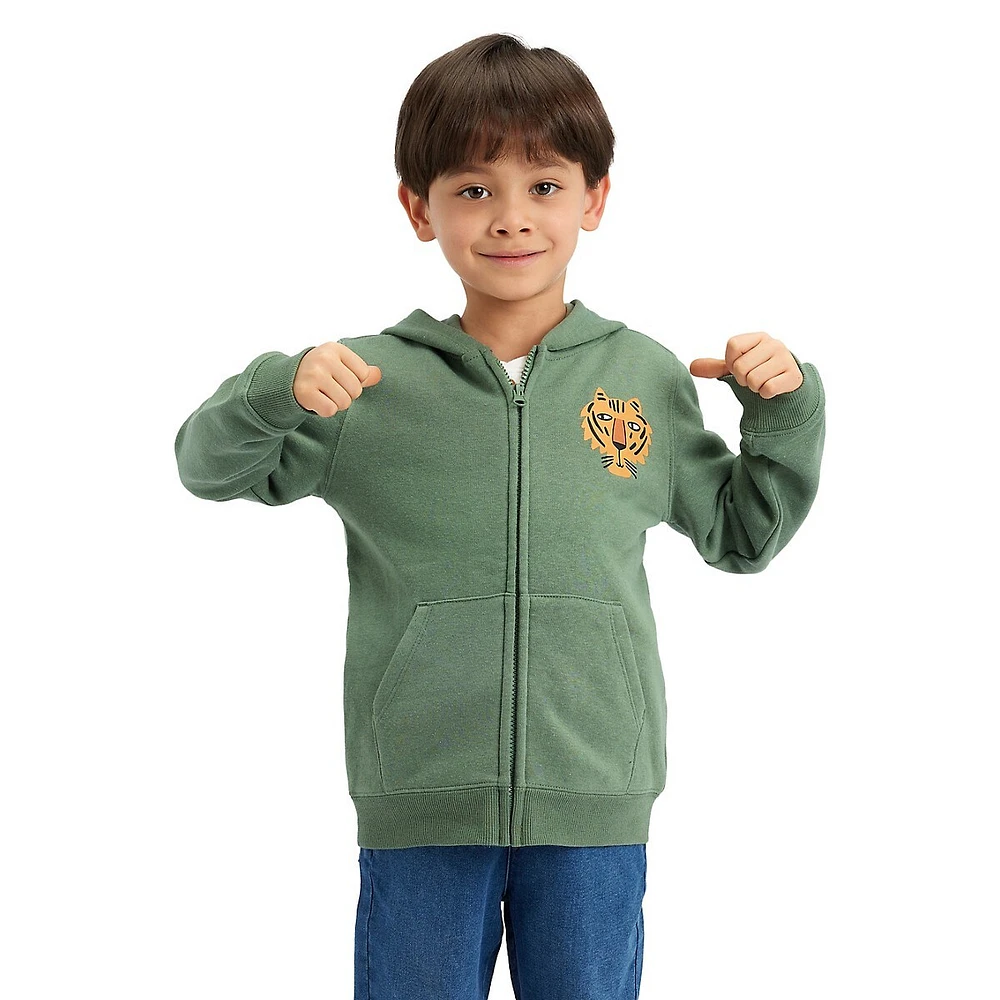 Little Boy's Printed Zip-Through Hoodie