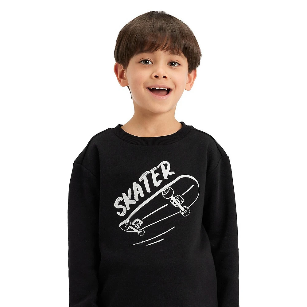 Little Boy's Printed Crewneck Sweatshirt