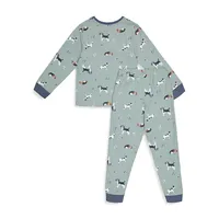 Little Boy's 2-Piece Dog-Print Pyjama Set