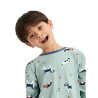 Little Boy's 2-Piece Dog-Print Pyjama Set