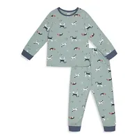 Little Boy's 2-Piece Dog-Print Pyjama Set