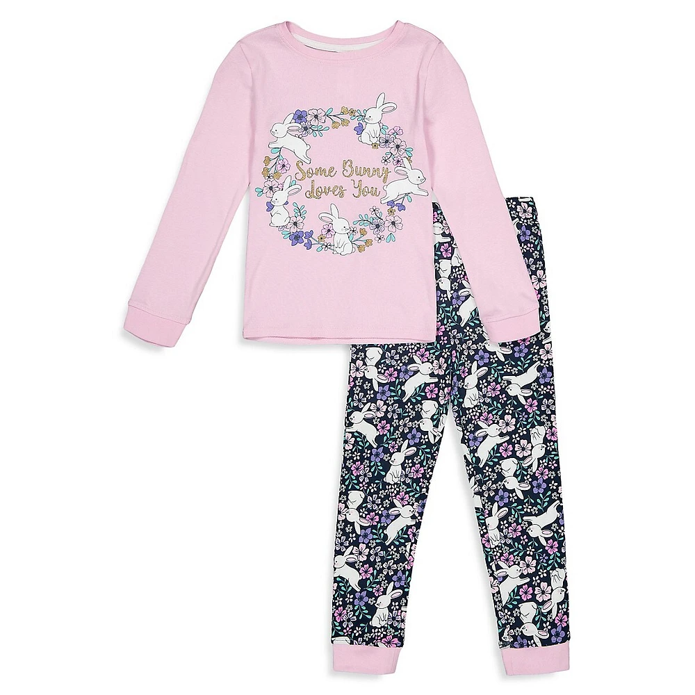 Little Girl's 2-Piece Graphic-Print Pyjama Set