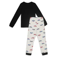 Little Boy's 2-Piece Graphic-Print Pyjama Set