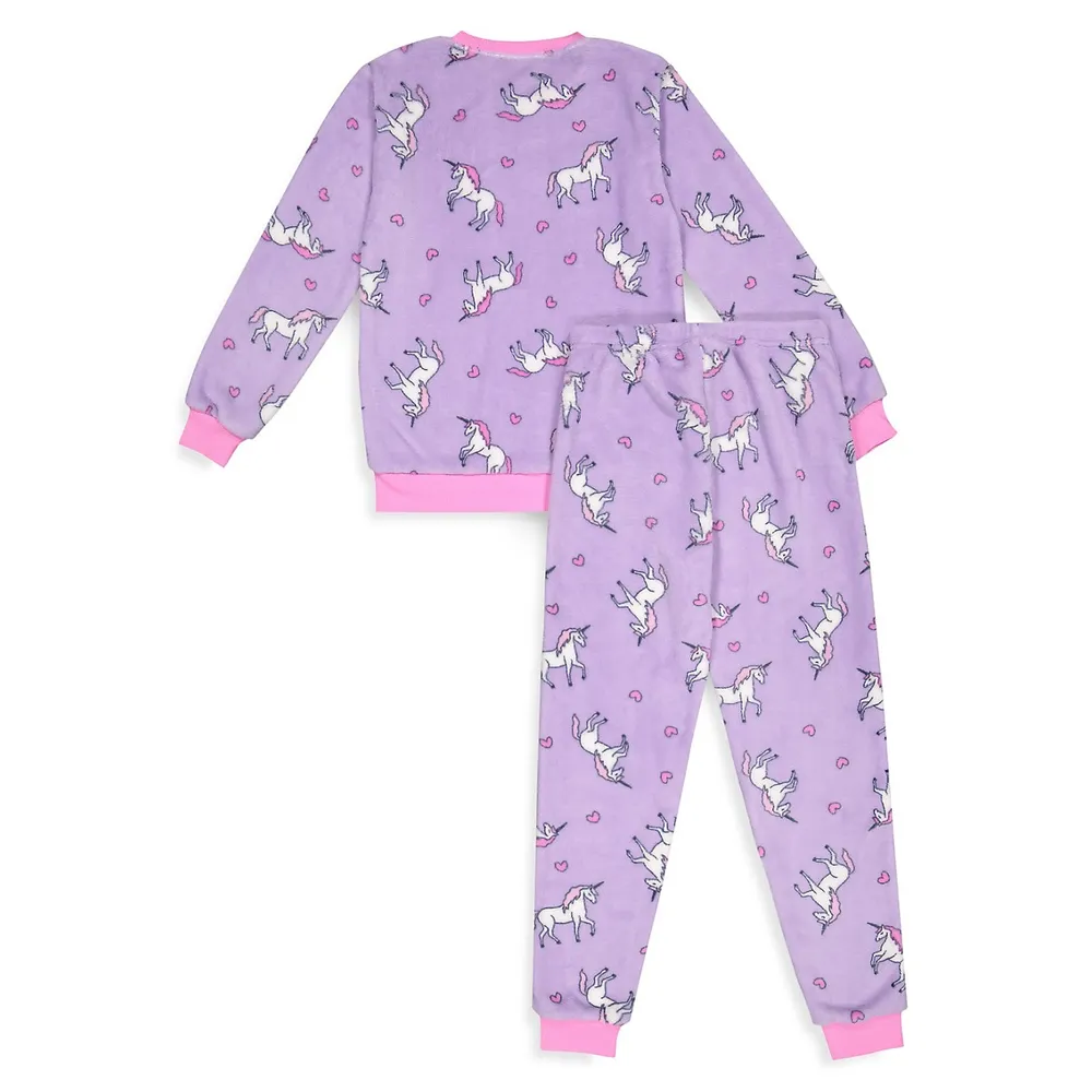 Girl's 2-Piece Bunny Fleece Pyjama Set