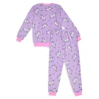 Girl's 2-Piece Bunny Fleece Pyjama Set