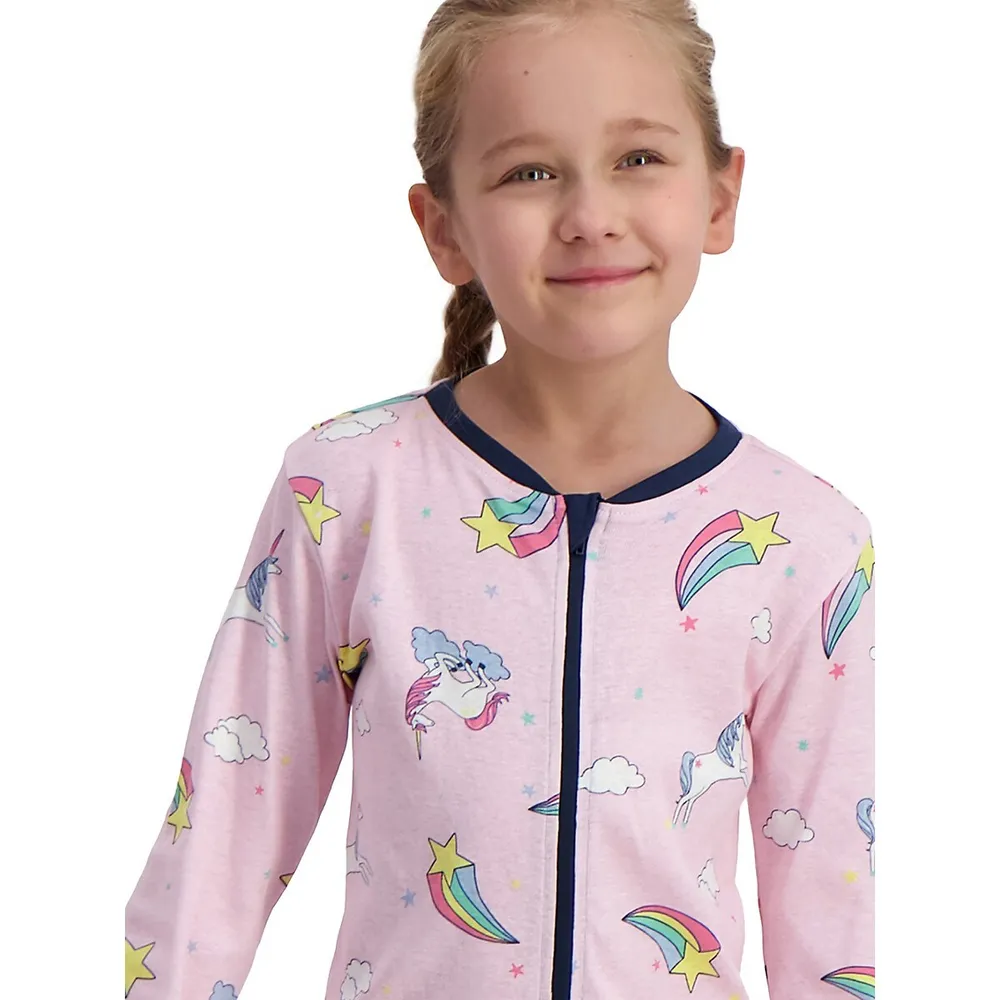 Little Girl's Unicorn Rainbow Coverall