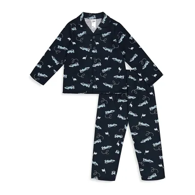 Little Boy's 2-Piece Car-Print Pyjama Set