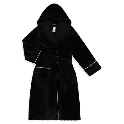 Boy's Supersoft Textured Hooded Robe