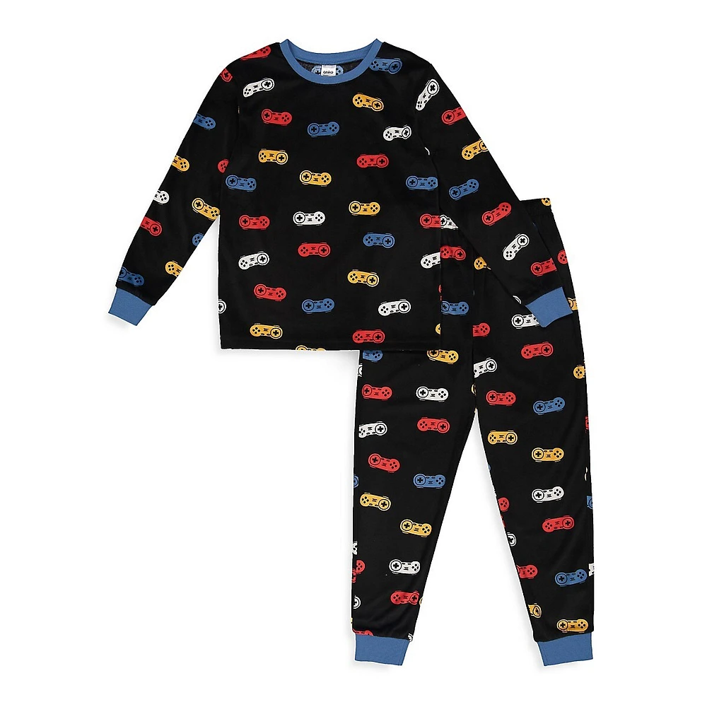 Boy's 2-Piece Super Soft Printed Pyjama Set