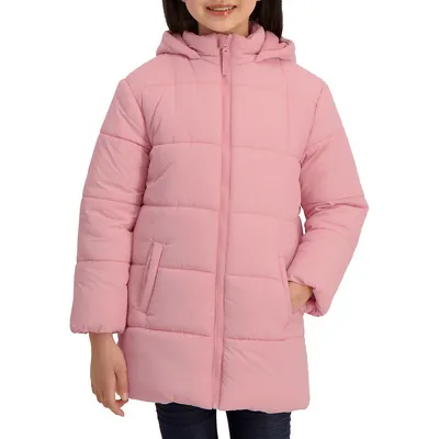 Girl's Longline Puffer Coat