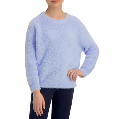 Girl's Cozy Knit Faux Fur Sweater