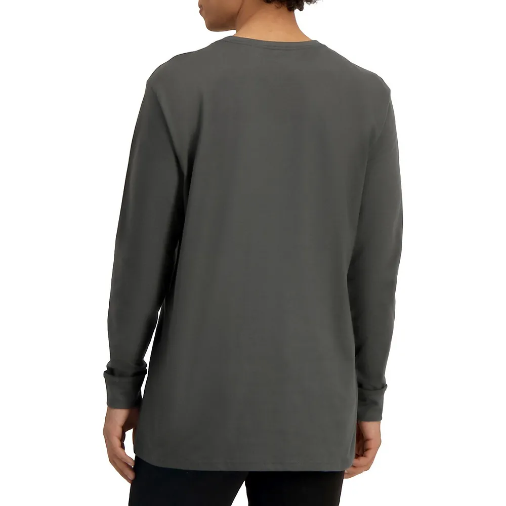 Long-Sleeve Longline Cotton T-Shirt