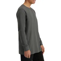 Long-Sleeve Longline Cotton T-Shirt