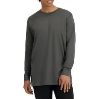 Long-Sleeve Longline Cotton T-Shirt