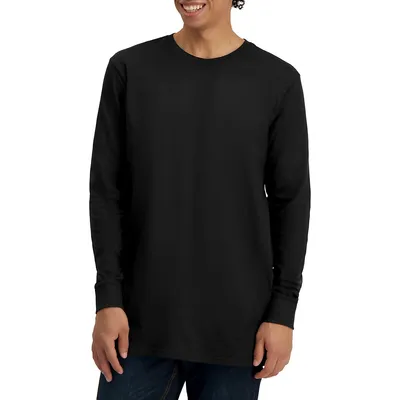 Long-Sleeve Longline Cotton T-Shirt