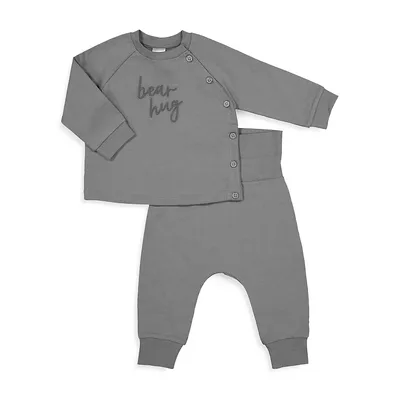 Baby's 2-Piece Hello World Waffle-Knit Set