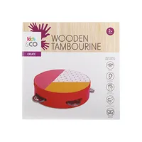 Wooden Tambourine Toy - Red