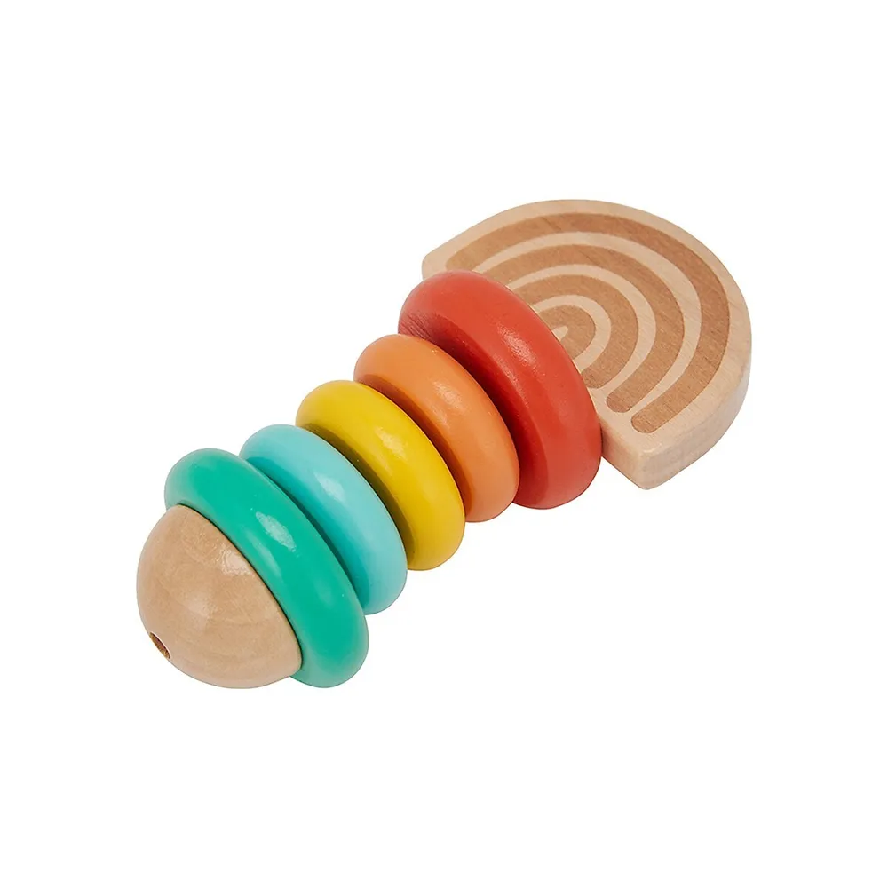 Rainbow Wooden Ring Rattle