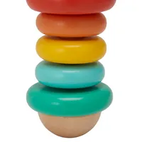 Rainbow Wooden Ring Rattle