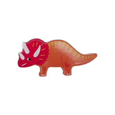 Wooden Triceratops Dino Toy