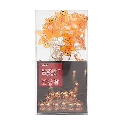 Battery Operated 30 LED Novelty Wire Gingerbread Lights