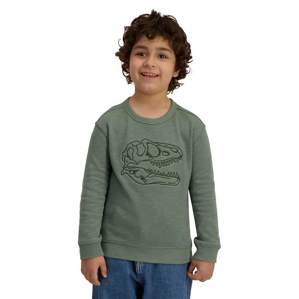 Little Kid's Tonal-Embroidered Tiger Sweatshirt