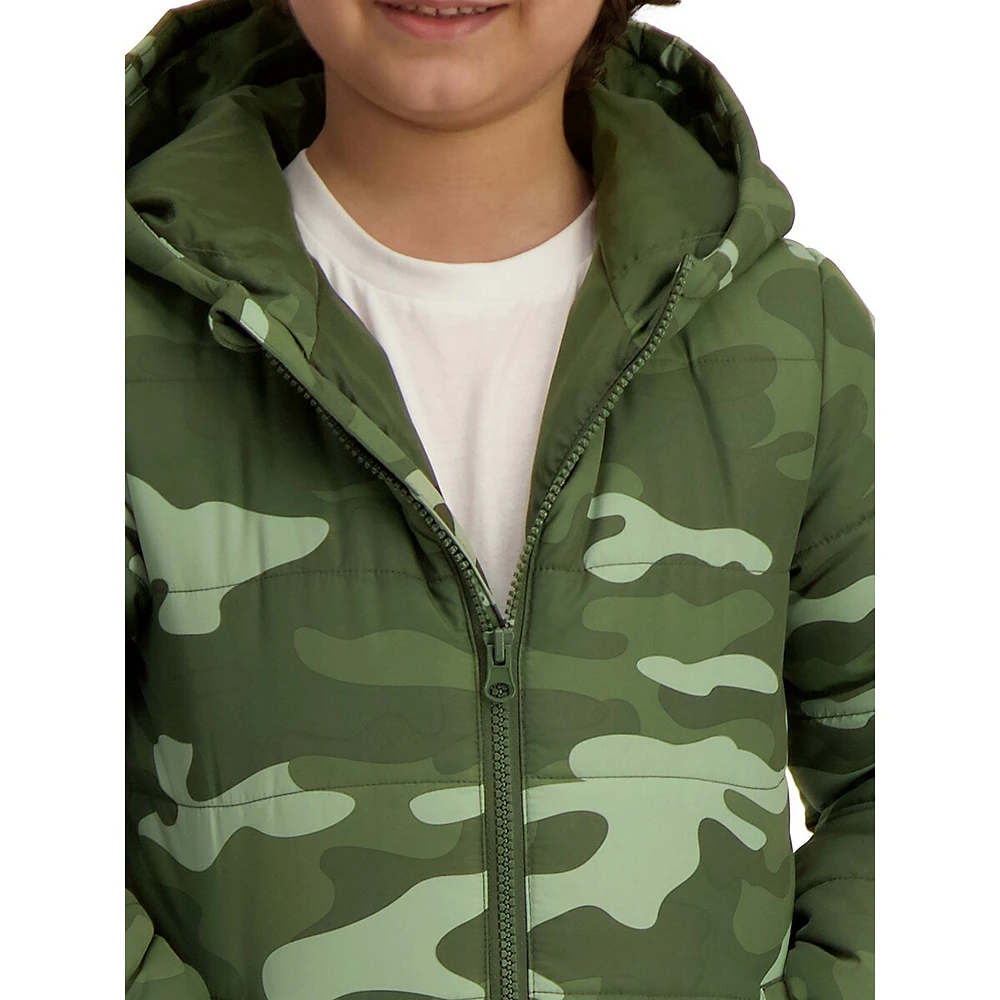 Little Kid's Dinosaur-Print Puffer Jacket