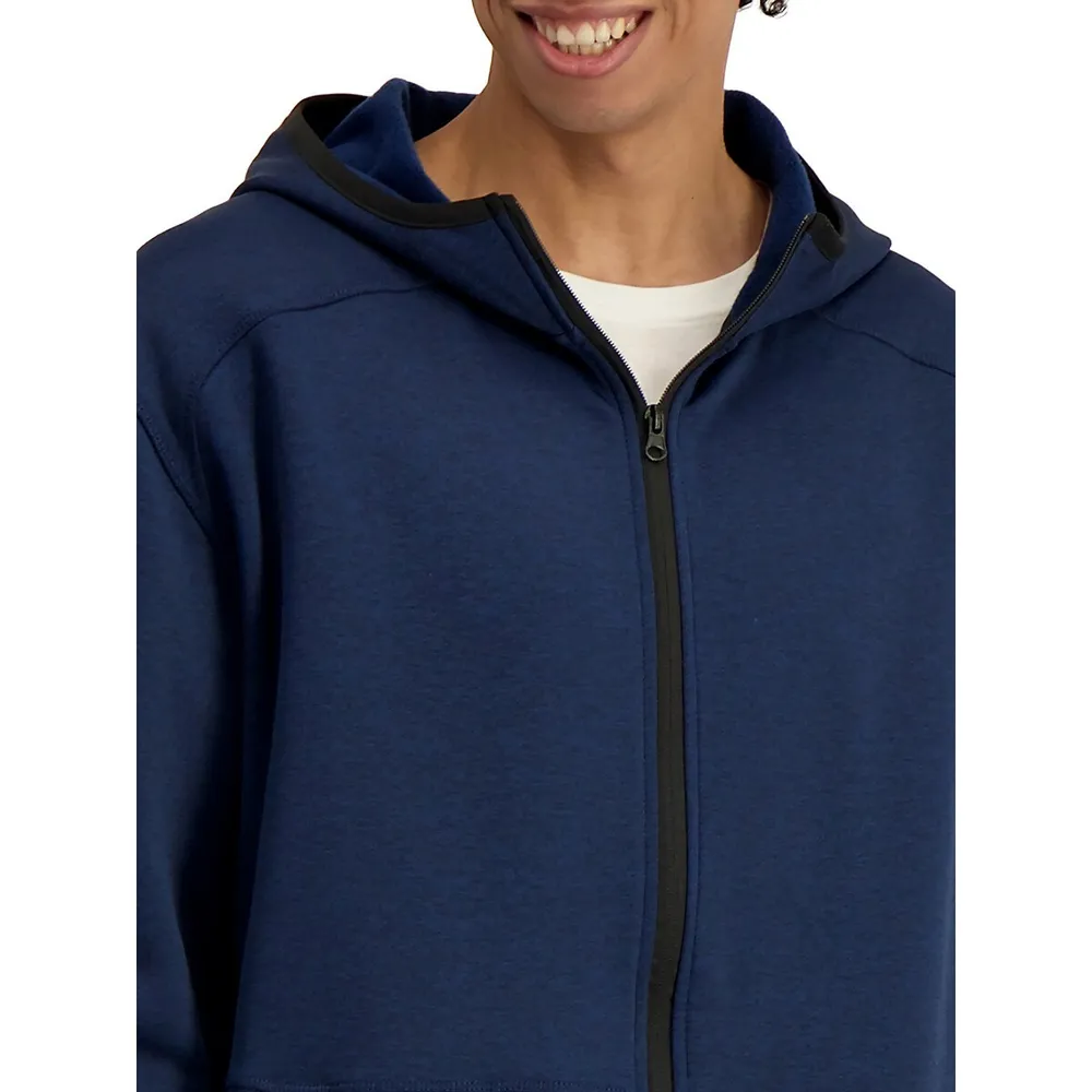 Active Front-Zip Micro-Fleece Hoodie