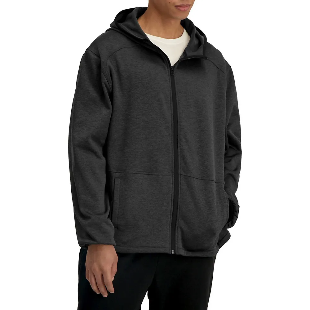 Active Front-Zip Micro-Fleece Hoodie