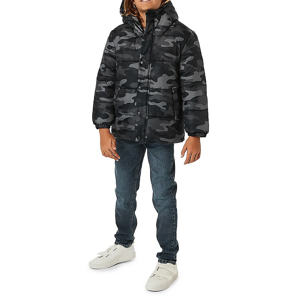 Kid's Camo-Print Puffer Jacket