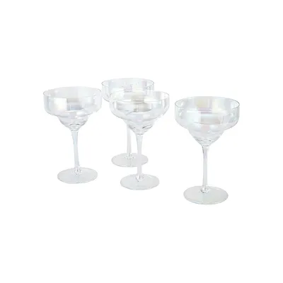 Set Of 4 Luster Margarita Glasses