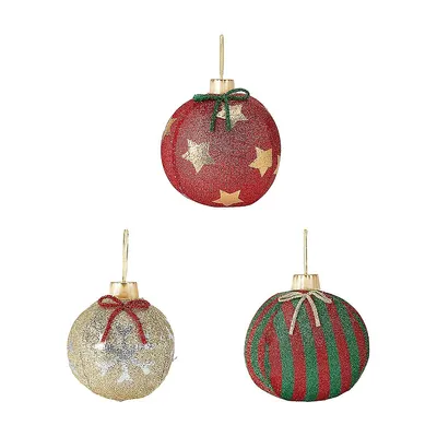 3 Pack Christmas Inflatable Bauble Decoration