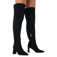 Micah Suede Knee-High Block-Heel Boots