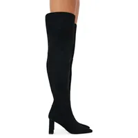 Micah Suede Knee-High Block-Heel Boots