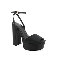 Brenna Satin Peep-Toe Platform Sandals