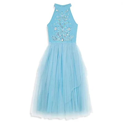 Little Girl's Tutu du Monde x Disney Frozen Queen Highneck Dress