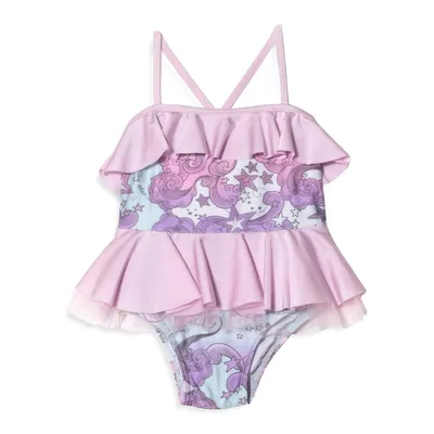 Baby Girl's Pretty Punk Falling Star One-Piece Swimsuit