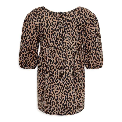 Robe courte à motif léopard pour bébé fille